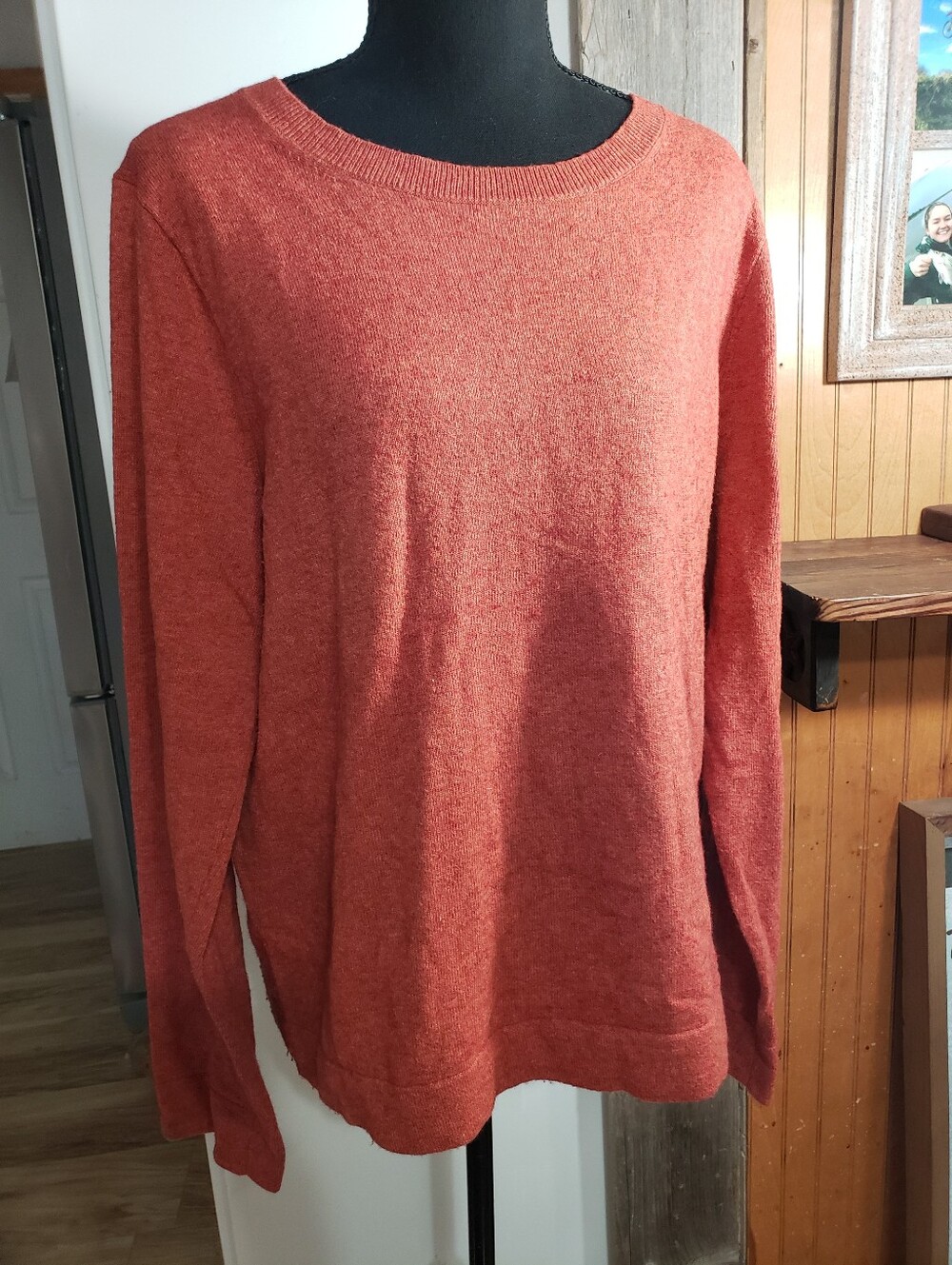 J. Crew XL Long Sleeve Crew Neck Sweater Merino Wool/cotton Blend Rust Color